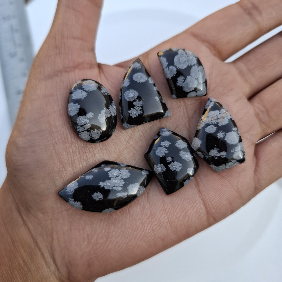 Snowflake Obsidian Pattern Snowflake Obsidian Natural Mix Shape 85.60 Ct Loose Gemstone Craft ...