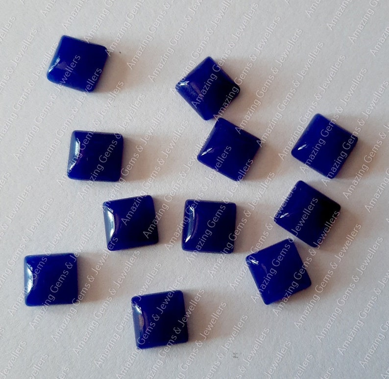 5mm 6mm 7mm 8mm 9mm 10mm 11mm 12mm 13mm 15mm 16mm 17mm 18mm 20mm Natural Blue Jade 5mm-20mm Square Cabochon Loose Gemstone