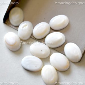 Natural Mother Of Pearl (MOP) Oval Cabochon All Size Available 5x7mm To 20x25mm Wholesale Loose Gemstone