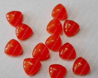 Natural Orange Jade 5mm-20mm Trillion Cabochon Loose Gemstone,