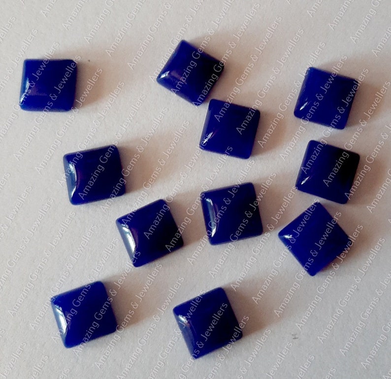 5mm 6mm 7mm 8mm 9mm 10mm 11mm 12mm 13mm 15mm 16mm 17mm 18mm 20mm Natural Blue Jade 5mm-20mm Square Cabochon Loose Gemstone