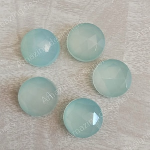 Natural Aqua Chalcedony Round Rose Cut 6mm To 20mm Wholesale Loose Gemstone