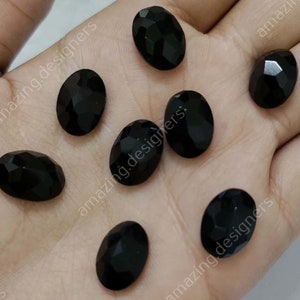 Natural Black Onyx Oval Faceted Cut 5x7mm To 20x25mm Wholesale Loose Gemstone