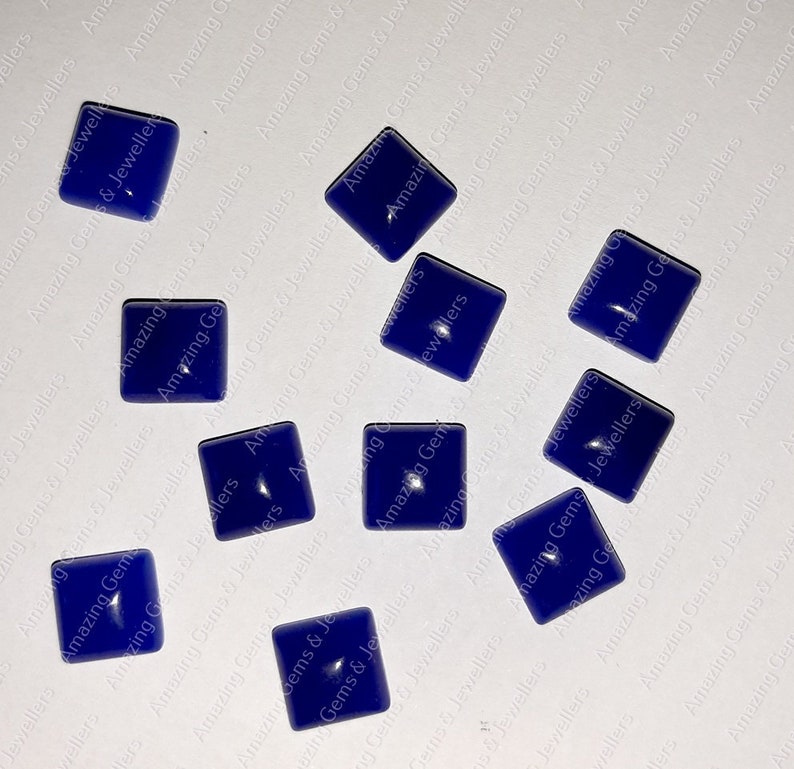 5mm 6mm 7mm 8mm 9mm 10mm 11mm 12mm 13mm 15mm 16mm 17mm 18mm 20mm Natural Blue Jade 5mm-20mm Square Cabochon Loose Gemstone