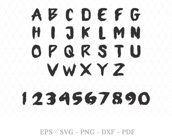 Unique vectorized alphabet | Handmade brush type fonts | Full vector alphabet | EPS/SVG/PNG/dxf/pdf file format | alphabet and number vector