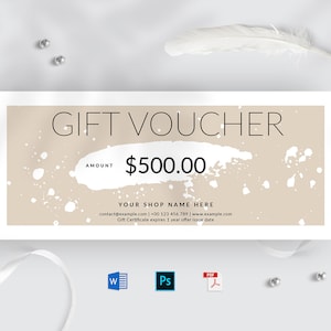 Modello di certificato regalo, BUONO regalo MS Word, Modello Buono Regalo, Buono Regalo Moderno, Carta Offerta Speciale, Modello Carta Regalo Sconto