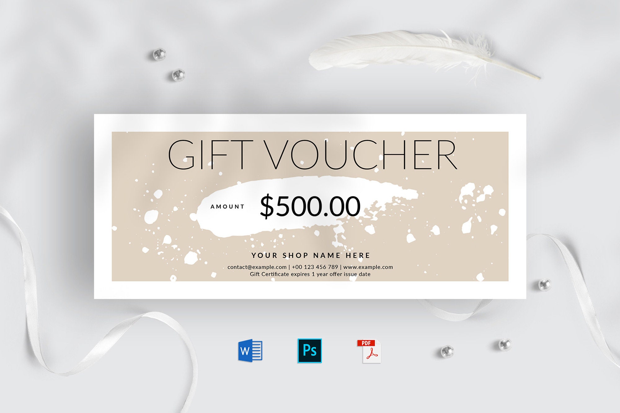 Gift Certificate Template MS Word Gift Voucher Gift Voucher Etsy UK