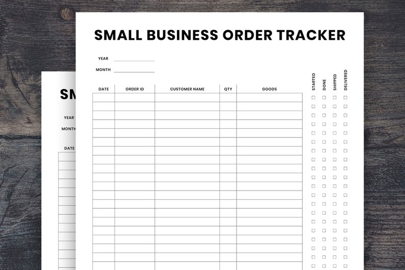 Small Business Order Tracker Business Organised Planner Etsy