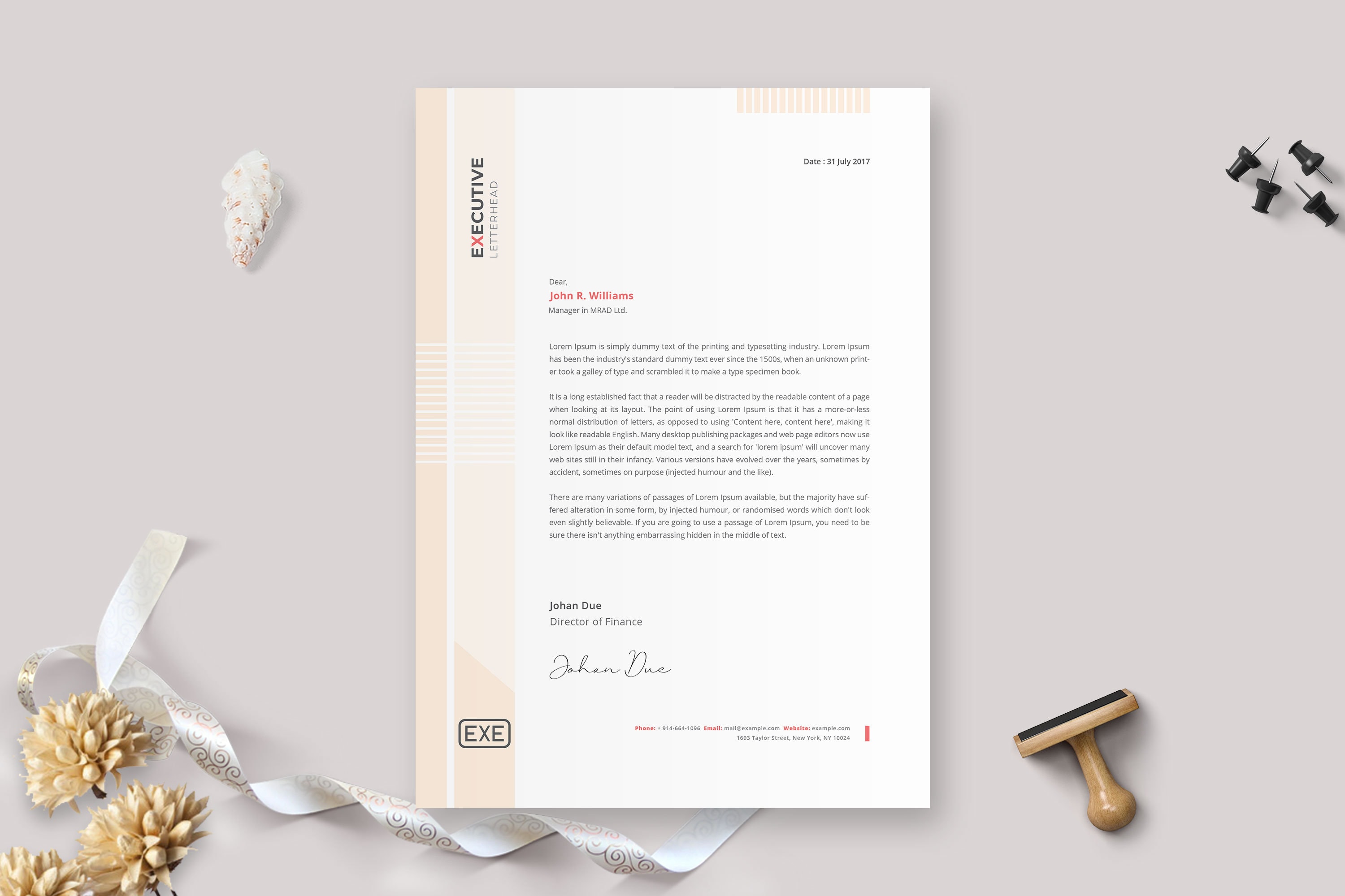 Stationery Editable Letterhead Clean Modern & Professional letterhead