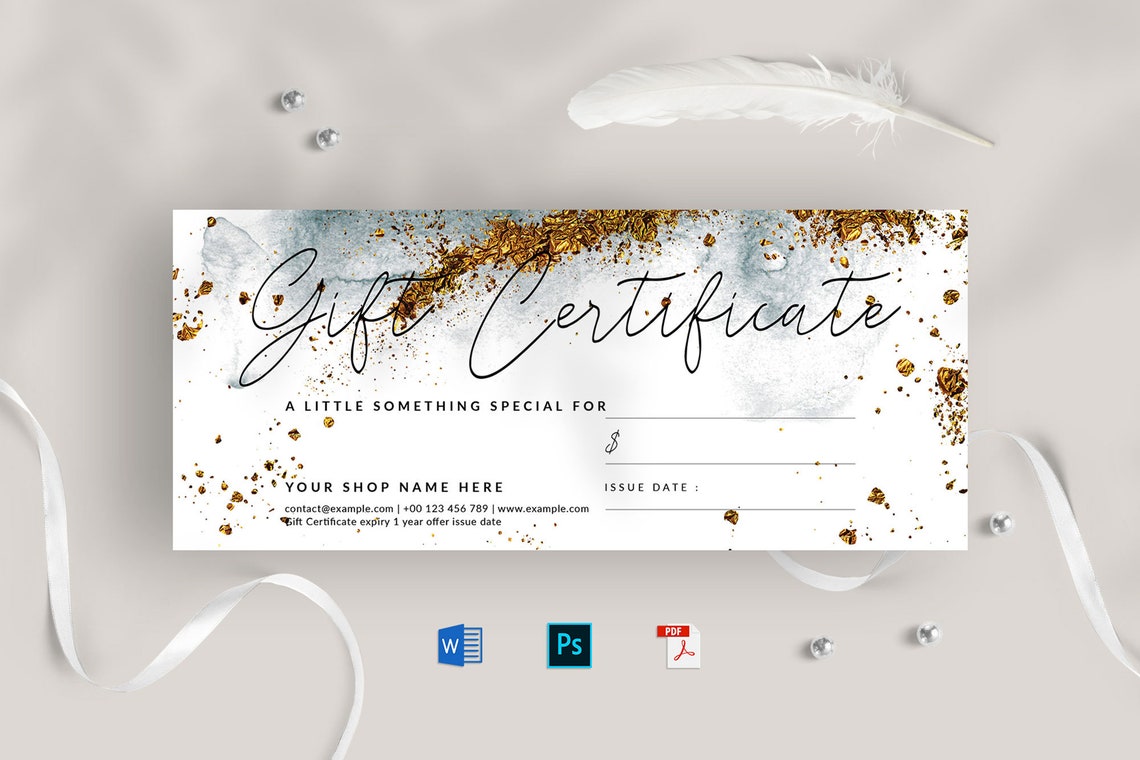 Gift Certificate Template Gift Voucher Template Modern Gift - Etsy