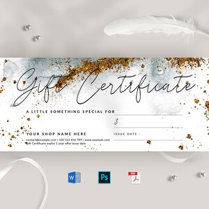 Modello di certificato regalo, Modello Buono Regalo, Buono Regalo Moderno, Carta Offerta Speciale, Modello Carta Regalo Sconto, Buono Regalo Parola MS