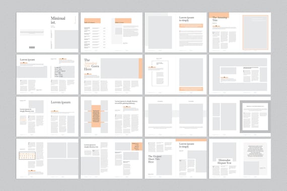 Indesign Magazin Vorlage Minimalistische Magazin Layout Etsy