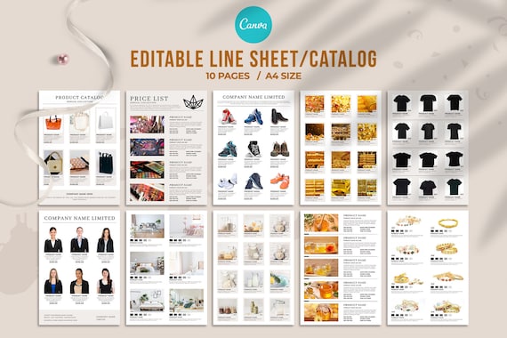 Wholesale Product Catalog/flyer/line Sheet Template, Minimal and Clean  Product Display Promotional Catalog Design, Editable Canva Catalog 