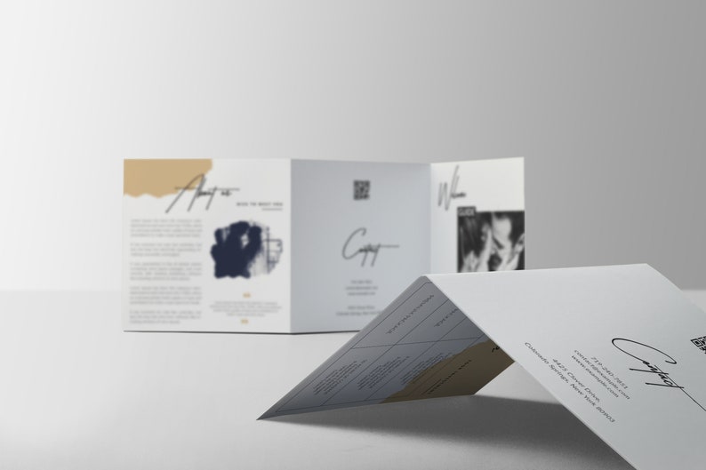 Square tri-fold brochure template, Photography welcome guide template, Wedding photography pricing guide, Multipurpose usable brochure Vol.1 image 4