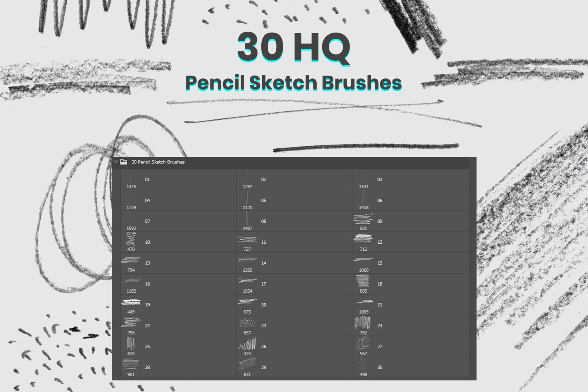 Pencil Sketch Brushes for ABR File Sketching Etsy UK