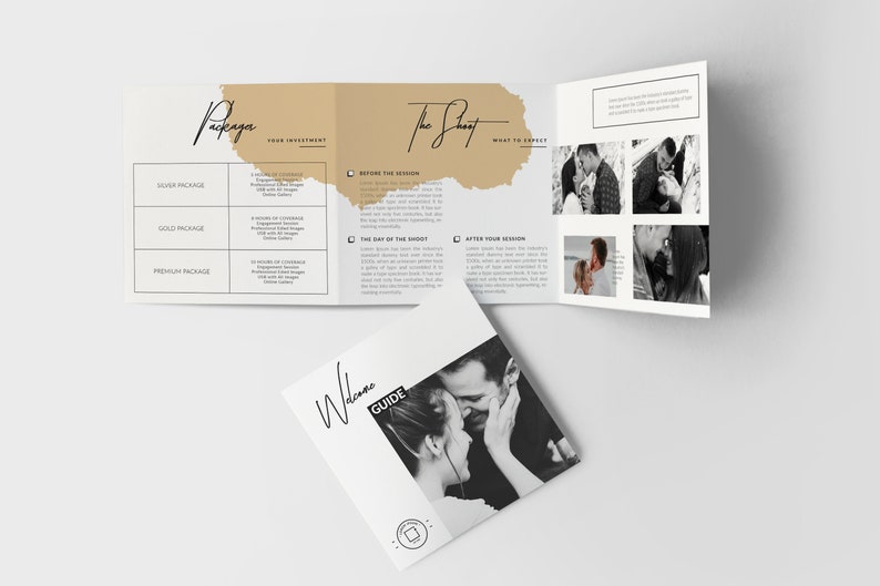 Square tri-fold brochure template, Photography welcome guide template, Wedding photography pricing guide, Multipurpose usable brochure Vol.1 image 2