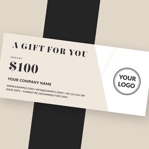Modern Gift Certificate, Modern Gift Voucher Template, Printable Gift ...