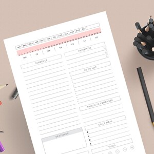 Editable Indesign Daily Planner Template, Daily to Do List, Printable ...