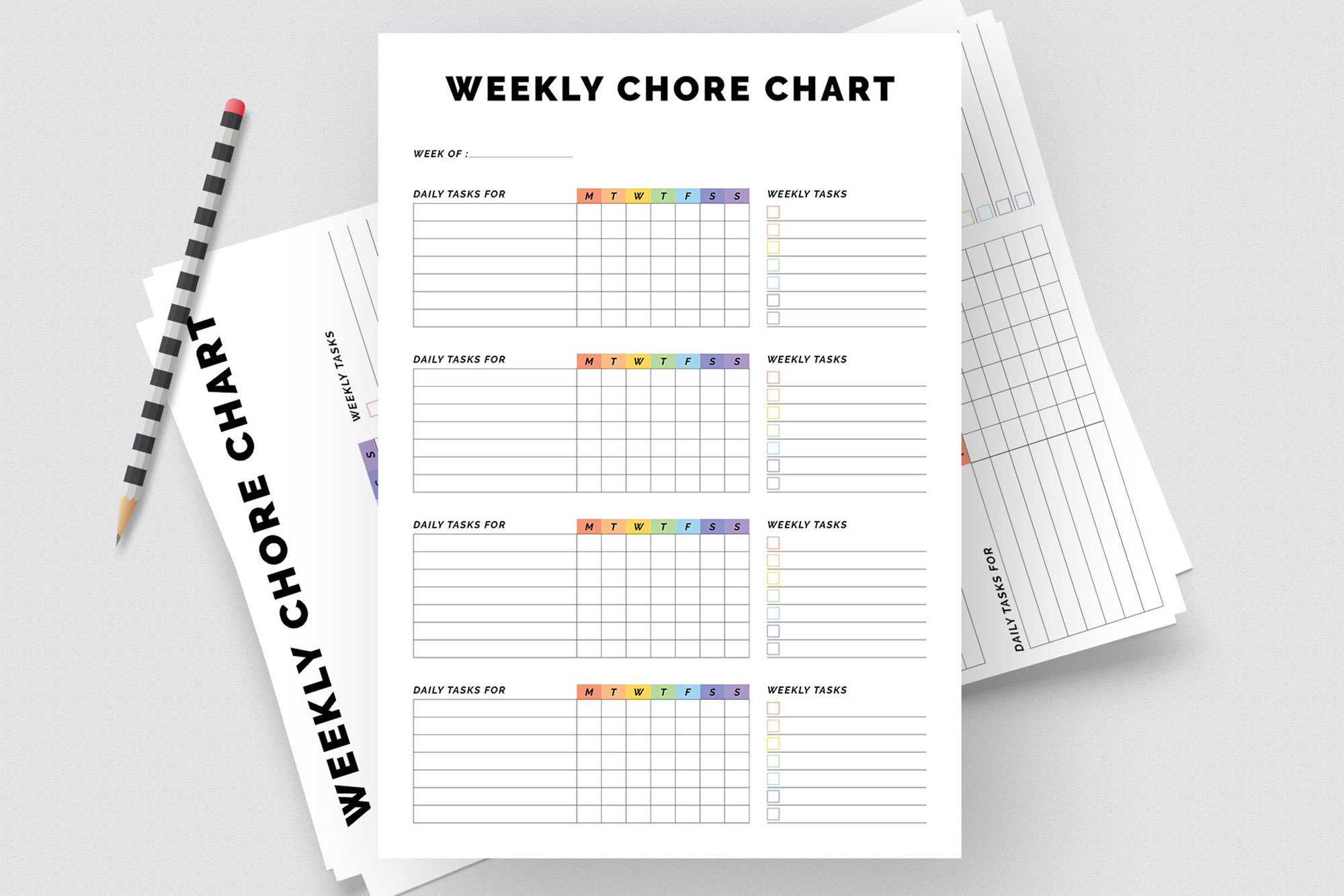 Weekly Chore Chart Editable Indesign Template Responsibility - Etsy