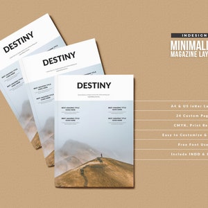 InDesign Minimal Magazine Layout | Simple typography clean magazine layout | Modern and elegant magazine templates | Clean Magazine Template