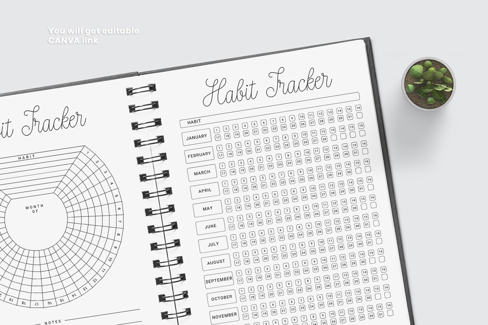 Editable Canva Habit Tracker, Instant Download Habit Tracker, Habit
