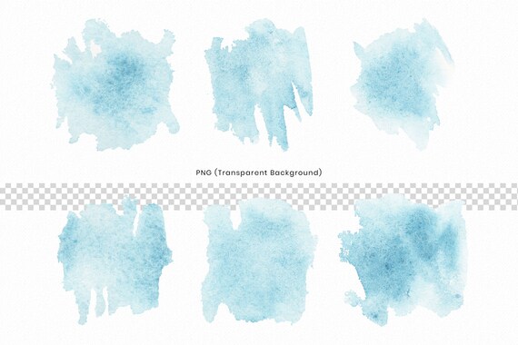Blue Watercolor Textures Background Watercolor Clip Art Blue Etsy