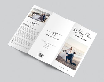 Wedding session tri-fold brochure template, Wedding photography brochure, Tri-Fold wedding photography guide, Multipurpose Tri-Fold Brochure