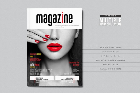 Multiple Magazine Layout Clean And Elegant Magazine Template Etsy