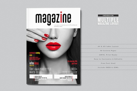 Multiple Magazine Layout Clean And Elegant Magazine Template Etsy