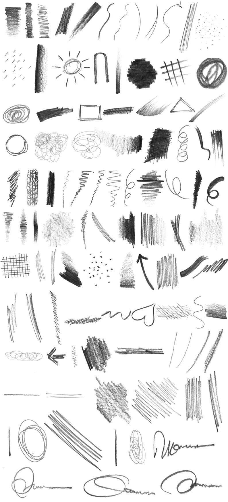 100 Pencil Sketch Brushes for ABR File, Sketching Brushes