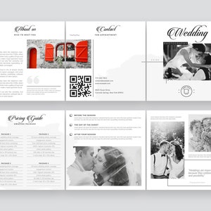 Wedding photography pricing guide, Square tri-fold brochure template, Photography welcome guide template, Multipurpose usable brochure Vol.2 image 2