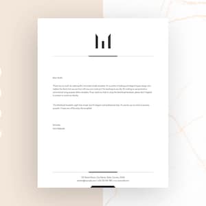 Plantilla de membrete, membrete de empresa editable, diseño mínimo de membrete, plantilla de membrete de MS Word, identidad comercial, membrete