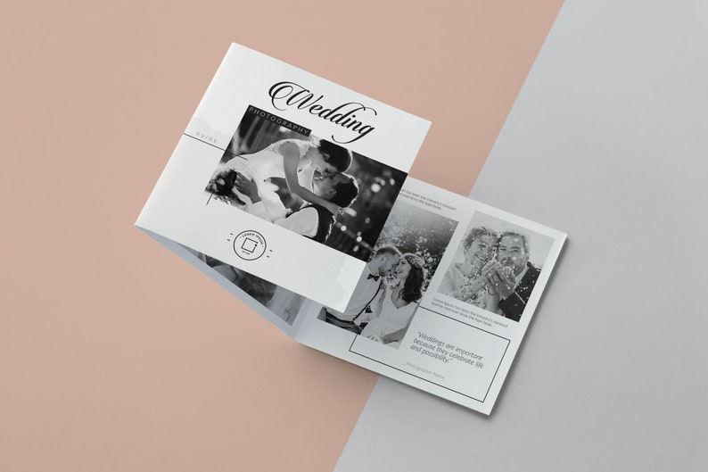 Wedding photography pricing guide, Square tri-fold brochure template, Photography welcome guide template, Multipurpose usable brochure Vol.2 image 5