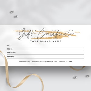 Moderne Geschenkgutschein Vorlage, minimale Geschenk-Gutschein-Vorlage, elegante Geschenkkarte, druckbare Geschenkgutschein, editierbare PDF-Shop-Gutschein