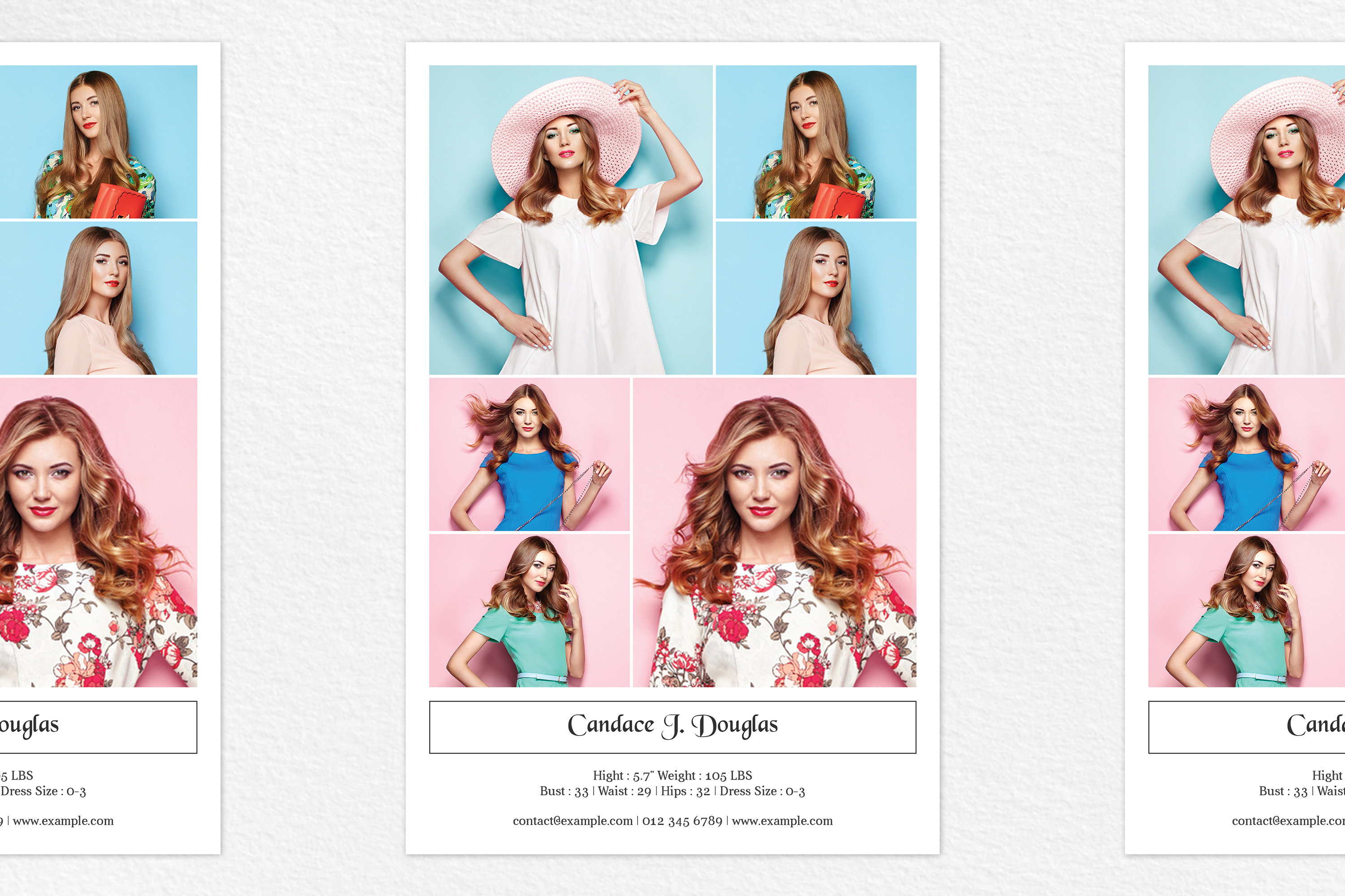 Modeling Comp Card Template Professional Comp Card Fashion Etsy