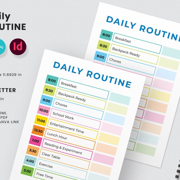 Morning Routine Chart for Teen - Etsy