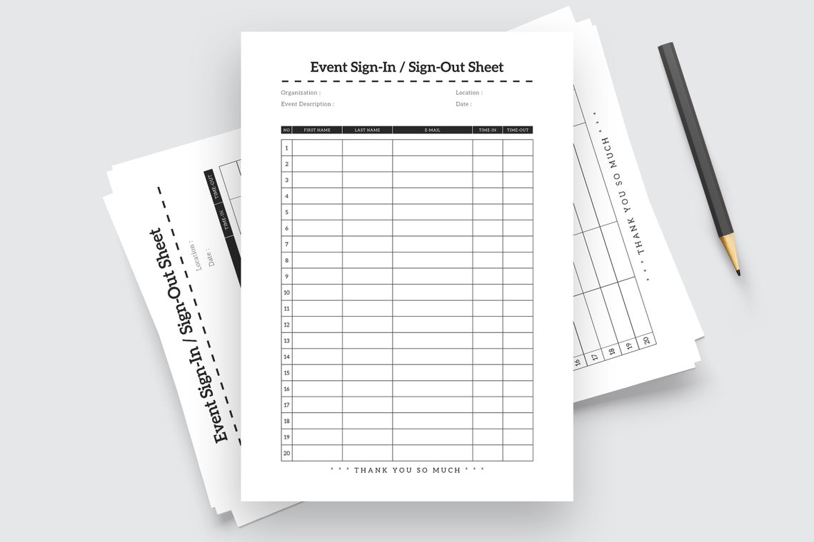 Event Sign up Template Signup Sheet Layout Printable Sign up Event