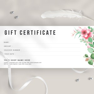 Modello di certificato regalo, certificato regalo minimo, design della carta regalo stampabile, buono regalo moderno, buono negozio, carta offerta speciale