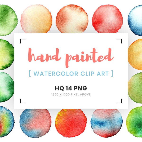 Watercolor hand drown round texture set collection | Watercolor Circle Background | Handmade watercolor circle | Watercolor round artwork