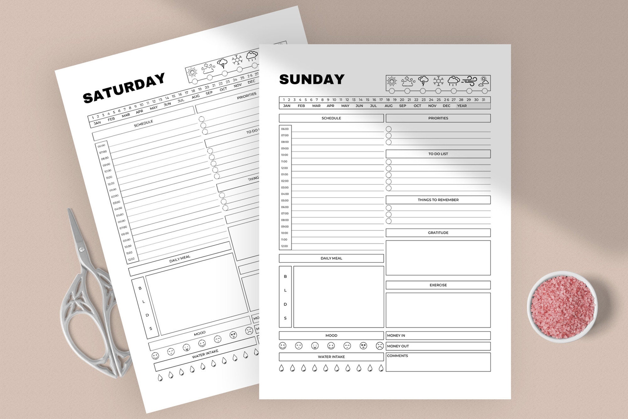 CANVA Daily Planner Sheet Instant Download Editable Canva Etsy