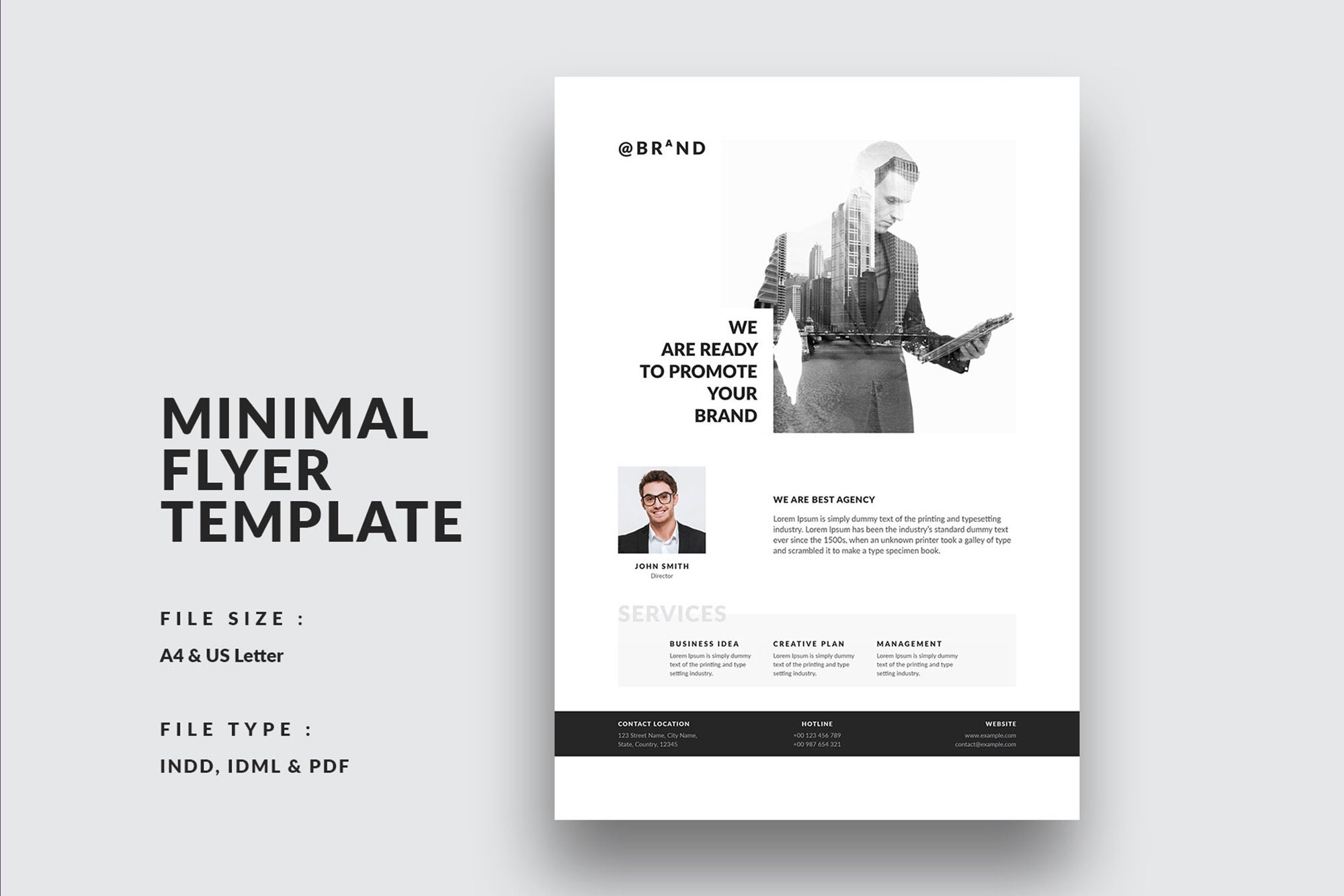 Minimal Flyer Template Editable Indesign Flyer Layout - Etsy