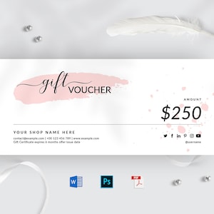 BUONO regalo MS Word, Modello di buono regalo, Modello Buono Regalo, Buono Regalo Moderno, Carta Offerta Speciale, Modello Carta Regalo Sconto
