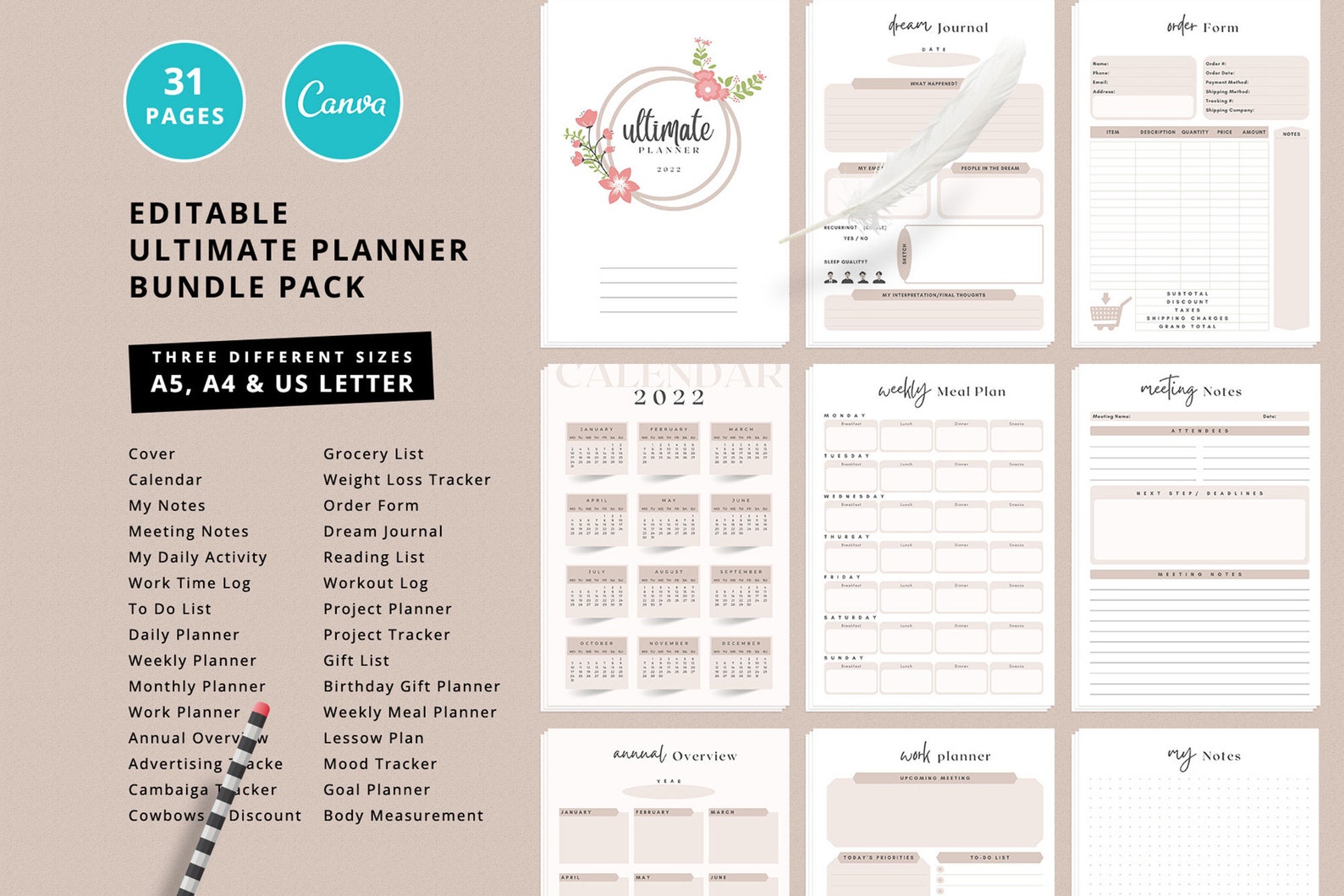 Editable Commercial Allow Ultimate Canva Planner Bundle Vol.23 - Etsy ...