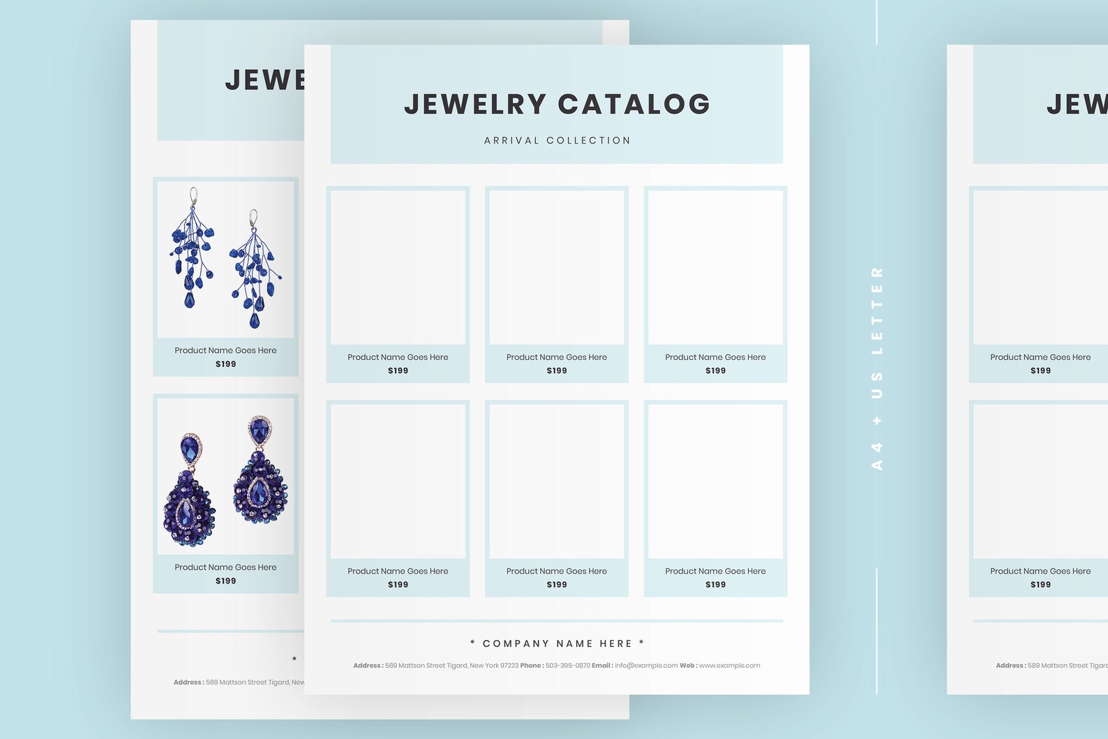 Jewelry Catalog Template Promotional Flyer Template Line Etsy