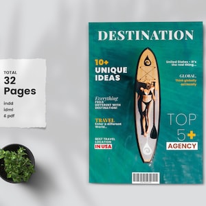 Destination Magazine Template, Multipurpose Magazine, Travel Magazine Template, Lifestyle Magazine, Editable InDesign Magazine Layout