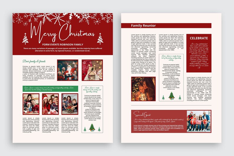 Merry Christmas Newsletter Canva Template Christmas ...