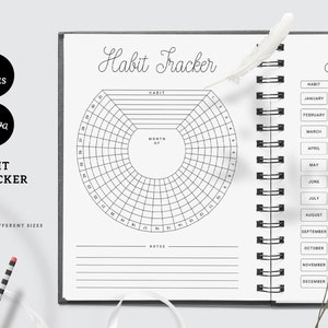 Editable Canva Habit Tracker, Instant download habit tracker, Habit tracker log, Printable habits list, Canva Daily habit log A4 A5 & Letter