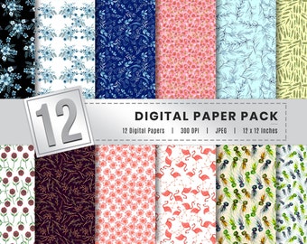 Watercolor Digital Papers, Hand Draw Digital Papers, Scrapbook Papers, Simple Digital Papers, Stripes Digital Papers, Design Decorator