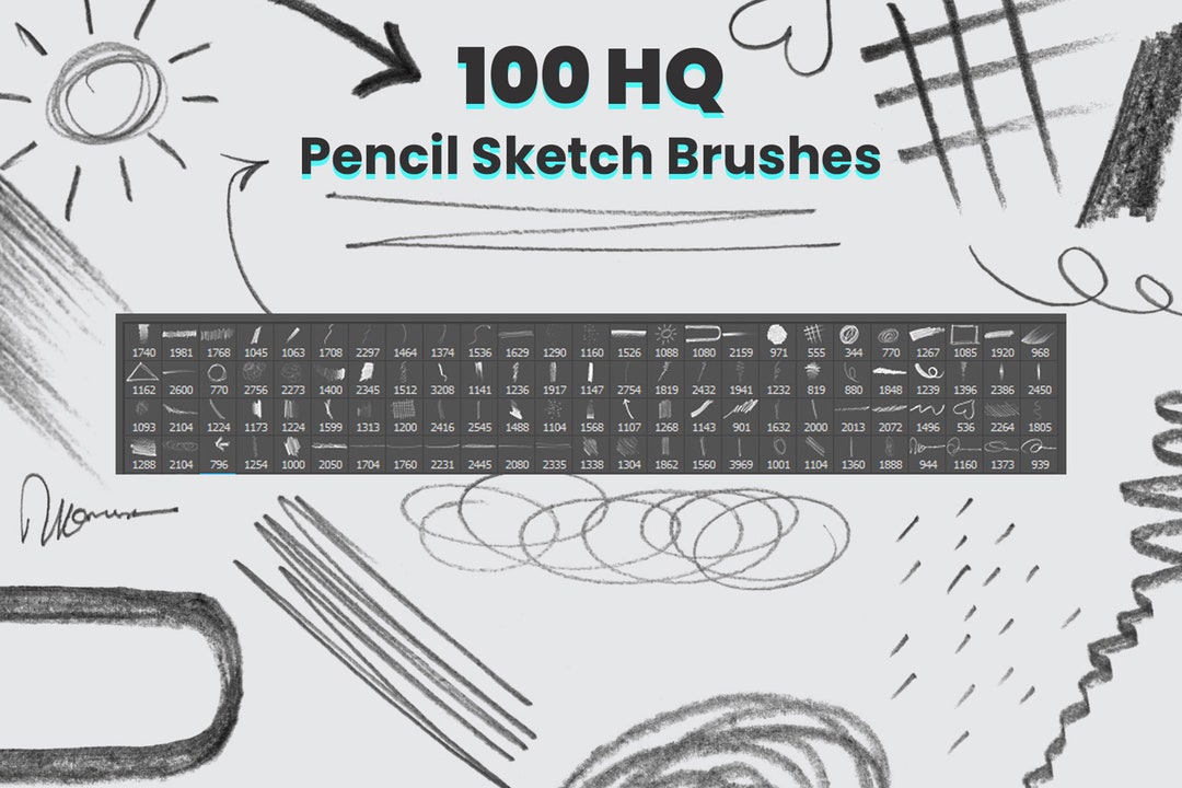 12 cool sets of free Photoshop pencil brushes