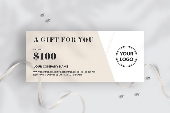 Modern Gift Certificate Modern Gift Voucher Template | Etsy